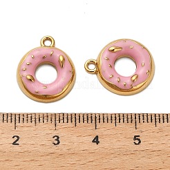 304ステンレスペンダント  ドーナツ  エナメル  18KGP本金メッキ  イオンプレーティング（ip）  ピンク  17.5x15x3.5mm  穴：1.6mm&nbsp;STAS-C152-31G-05