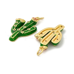 Brass Micro Pave Clear Cubic Zirconia Enamel Pendants&nbsp;KK-G537-02G