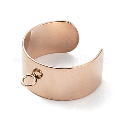 304 Stainless Steel Open Cuff Finger Ring Components&nbsp;STAS-WH0029-40B-RG