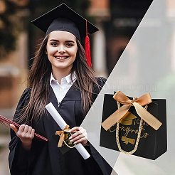 10 Bags 4 Colors Gold Stamping Graduation Cap Paper Gift Bags&nbsp;CARB-FS0001-10