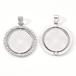 Alloy Pendant Cabochon Settings&nbsp;PALLOY-S107-005P-RS