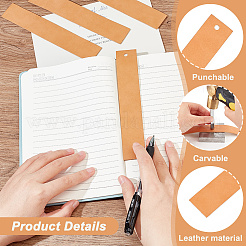 Leather Strip Blank Bookmarks&nbsp;LS-AJEW-WH0248-417B-01