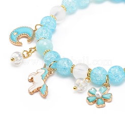 Synthetic Crackle Quartz & Natural Yellow Jade Beaded Stretch Bracelet&nbsp;BJEW-JB08527-02