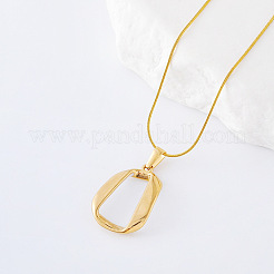 3Pcs Geometric Twisted Oval Stainless Steel White Enamel Pendant Necklaces for Women&nbsp;LV4552