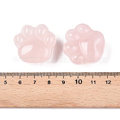 天然ローズクォーツの猫の足跡の置物  ホームオフィスのデスクトップ装飾用  27.5~28x29.5~30x13~14mm&nbsp;DJEW-N003-03I
