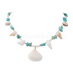 Summer Beach Natural Shell Pendant Necklaces&nbsp;NJEW-TA00197