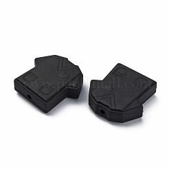 食品グレードの環境に優しいシリコーンビーズ  男性ナース服  ブラック  26x26.5x8mm  穴：2.5mm&nbsp;FIND-WH0125-18F