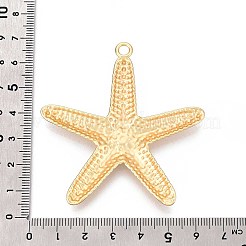 ラックめっき合金大きなペンダント  ヒトデ  カドミウムフリー＆鉛フリー  マットゴールドカラー  64x60.5x4.5mm  穴：3.5mm&nbsp;PALLOY-N179-03MG