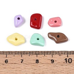 ベーキングペイント不透明アクリルビーズ  ナゲット  ミックスカラー  6~14x6~14x2.5~5.5mm  穴：1.6mm&nbsp;OACR-N142-01