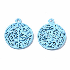 Spray Painted Alloy Pendants&nbsp;PALLOY-Q434-010B-NR