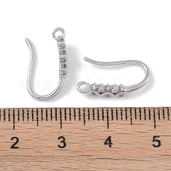 Brass Micro Pave Cubic Zirconia Earring Hooks&nbsp;KK-U008-11P