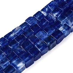 青ウォーターメロンストーンガラスビーズ連売り  キューブ  6~7x6~6.5x6~6.5mm  穴：1mm  約60~61個/連  15~15.366''（38.1~39センチメートル）&nbsp;G-T139-6x6-22A