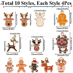 40Pcs 10 Styles Alloy Enamel Pendants&nbsp;ENAM-SC0005-74