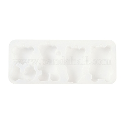 DIYペンダントシリコンモールド  レジン型  ホワイト  クマ  64x155x15.5mm  穴：2mm  内径：54~56x33.5~45mm&nbsp;SIMO-P009-G01