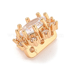 真鍮パヴェクリアキュービックジルコニアスライドチャーム  スノーフレーク  ライトゴールド  11x13x8mm  穴：1.3mm&nbsp;KK-Z072-12KCG