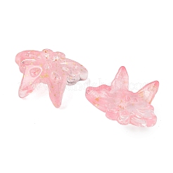 ガラスビーズ  蝶  金粉付き  ピンク  13x17.5x3mm  穴：1.4mm  約1063個/1000g&nbsp;GLAA-C039-01J