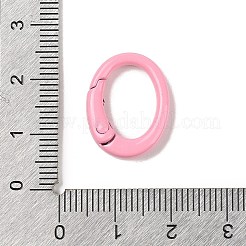 スプレー塗装された合金スプリングゲートリング  オーバル  パールピンク  19.5x15x4.5mm&nbsp;AJEW-C035-01J
