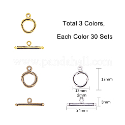 合金チベット銀マンテル  リング  ミックスカラー  17x13mm  24x3mm  穴：2mm  90セット /箱&nbsp;PALLOY-PH0005-56