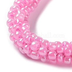 Crochet Glass Beads Braided Stretch Bracelet&nbsp;BJEW-K232-01R