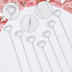 鉄製スパイラル名刺ホルダー10個  フォトメモホルダー  結婚式のための  誕生日パーティーのテーブル番号記号  ダイヤモンド  330x31x2.5mm&nbsp;LS-IFIN-WH20007-03B