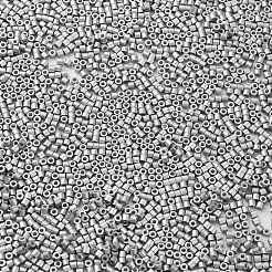 焼付塗装ガラスシードビーズ  シリンダー  銀  2x1.5mm  穴：1mm  約5599個/50g&nbsp;X-SEED-S042-15B-33