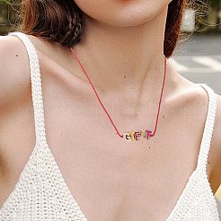 4 Bags Alloy Enamel Alphabet Beads&nbsp;ENAM-SC0007-70