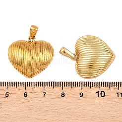 304ステンレスペンダント  ハートチャーム  ゴールドカラー  25x25.5x6.5mm  穴：6.5x3.5mm&nbsp;STAS-P438-37B-G