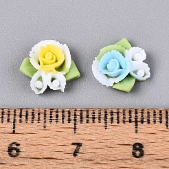 花不透明樹脂カボション  ミックスカラー  9x10x4mm&nbsp;CRES-T025-24