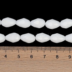 不透明なソリッドカラービーズ連売り  多面カット  ティアドロップ  ミックスカラー  6x4mm  穴：0.9mm  約65~67個/連  15.35~16.14インチ（39~41cm）&nbsp;EGLA-N013-P4mm-DM