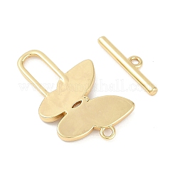 Brass Micro Pave Clear Cubic Zirconia Toggle Clasps&nbsp;KK-K391-21G-02