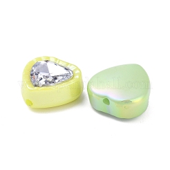 UV メッキ 虹色アクリル ラインストーン ビーズ付き  フラットラウンド  ミックスカラー  22.5x22.5x11mm  穴：2.5mm&nbsp;X-OACR-B021-08