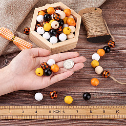 120Pcs 6 Style Natural Wood Beads&nbsp;WOOD-YS0001-02