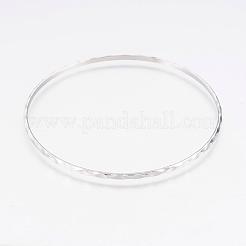 変色しにくい 304l ステンレススチール製仏教用バングル  波紋  ステンレス鋼色  2-5/8インチ（6.8cm）  2.5mm&nbsp;BJEW-G568-15P