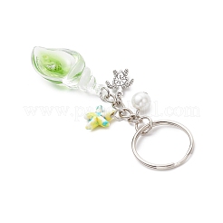 Alloy Acrylic Shell Shape Keychains&nbsp;KEYC-JKC01322-02