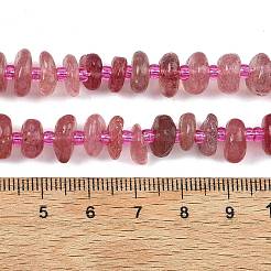 天然石ストロベリークォーツビーズ連売り  チップ  シードビーズで  6~15x7~10x2~6mm  穴：1mm  約70~79個/連  15.75~16.42''（40~41.7センチメートル）&nbsp;G-F821-B03-01