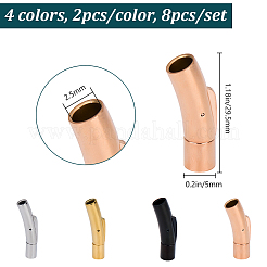 8Pcs 4 Colors Stainless Steel Bayonet Clasps&nbsp;STAS-DR0001-14
