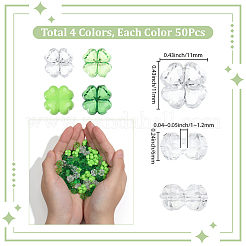 200Pcs 4 Colors Opaque & Transparent Acrylic Beads&nbsp;OACR-SP0002-40