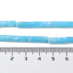 合成インペリアルジャスパー染めビーズ連売り  コラム  ライトスカイブルー  4~4.5x13~14mm  穴：1.2mm  約27~29個/連  14.72''~14.96''（37.4~38センチメートル）&nbsp;G-D077-B01-03