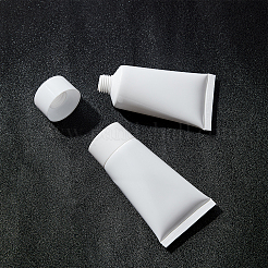 DIY化粧品保管容器キット  プラスチック製の詰め替え可能なスクイーズボトルソフトチューブ＆ファンネルホッパー付き  ネジ式手押し接着剤注入用注射器  ホワイト  45x28.5x80.5mm  容量：30ミリリットル  30個/セット&nbsp;DIY-BC0011-48B