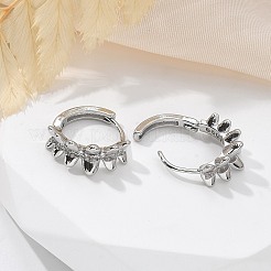 真鍮クリアキュービックジルコニアフープピアス  リング  プラチナ  15.5x15.5x6mm&nbsp;EJEW-Q014-24P