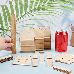 8 Sets 3-Tier Wooden Display Riser Stands for Jewelry Cosmetic Glasses&nbsp;ODIS-FG0002-20