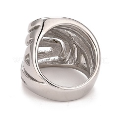 Non-Tarnish 304 Stainless Steel Wave Chunky Ring&nbsp;RJEW-B040-11P