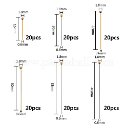 304ステンレススチールボールヘッドピン  混合サイズ  ビーズコンテナ付  ゴールドカラー  6.8x5.2x1.1cm  約120個/箱&nbsp;STAS-UN0001-82G