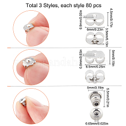 304ステンレススチール製イヤーナット  ピアスバックキャッチ  ステンレス鋼色  240個/箱&nbsp;STAS-SC0001-36P