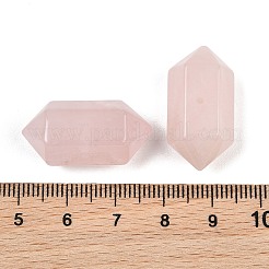 天然石ローズクォーツビーズ  多面カット  六角形の両端が尖った弾丸ビーズ  24~26x12~14x12~14mm  穴：1.5~1.6mm&nbsp;GG-CBA3EE1-09C