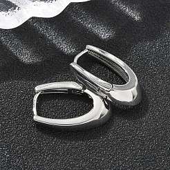U字型真鍮フープピアス  プラチナメッキ  19x12x3.5mm&nbsp;EJEW-D320-14P