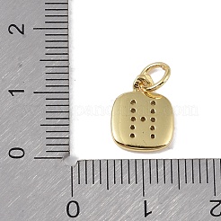 Rack Plating Brass Micro Pave CLear Cubic Zirconia Charms&nbsp;KK-E110-14G-H