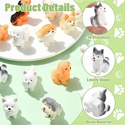 34Pcs 17 Styles Opaque Resin Dog Display Decorations&nbsp;RESI-CJ0005-40