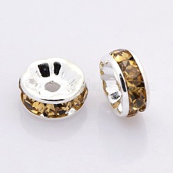 Brass Rhinestone Spacer Beads&nbsp;RB-A014-Z8mm-14S-NF