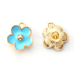 Light Gold Plated Alloy Enamel Pendants&nbsp;ENAM-R136-16C